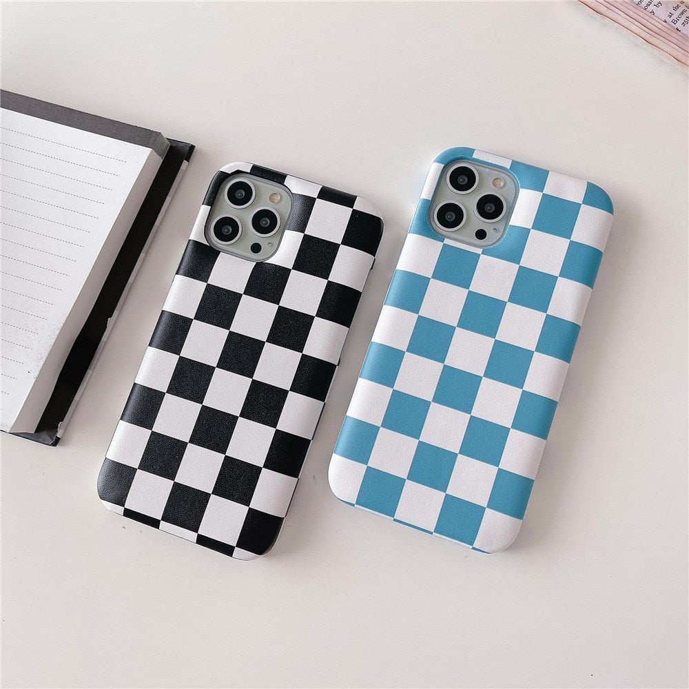Checkered Pattern Cushioned iPhone Case-Fonally-