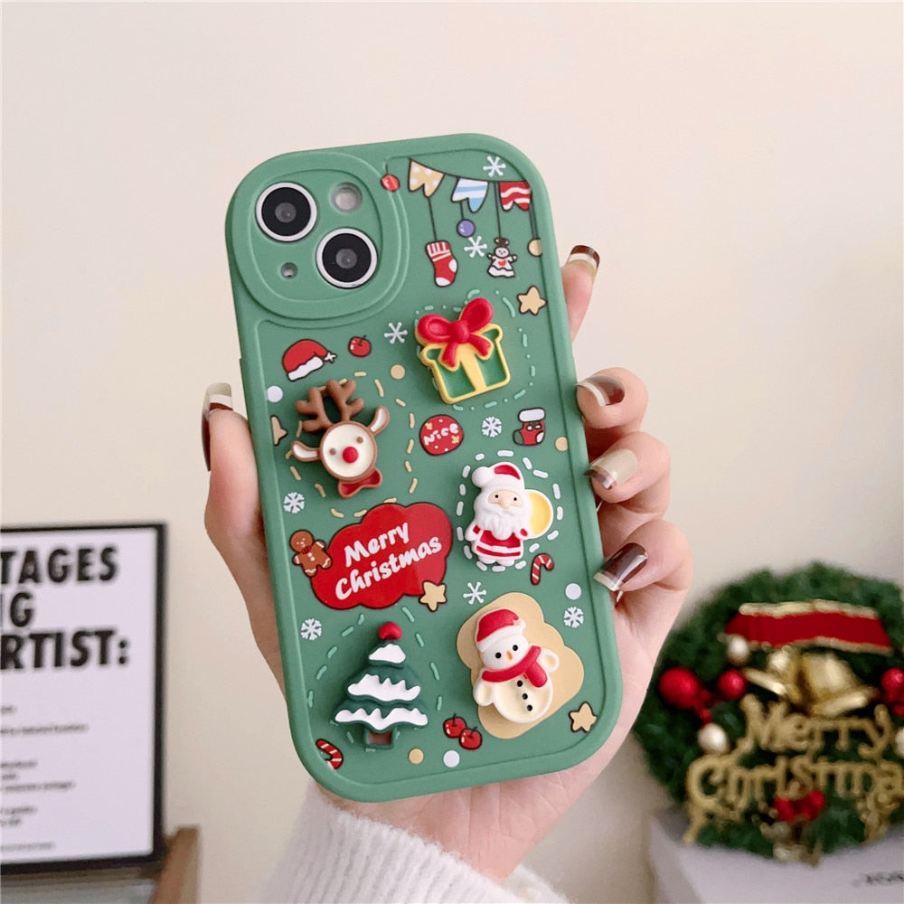 Christmas Tree 3D Gifts iPhone Case-Fonally-For iPhone 14-Green-