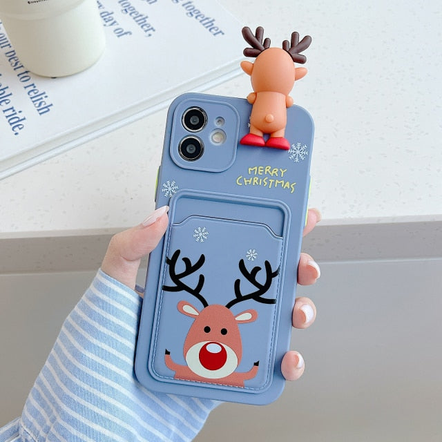 Christmas and Holiday iPhone Case with Embedded Wallet-Fonally-For iPhone 13 Pro max-B-