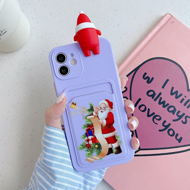Christmas and Holiday iPhone Case with Embedded Wallet-Fonally-For iPhone 13 Pro max-C-