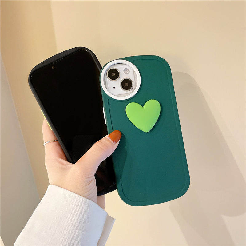 Circle Camera Lens & 3D Heart iPhone Case-Fonally-