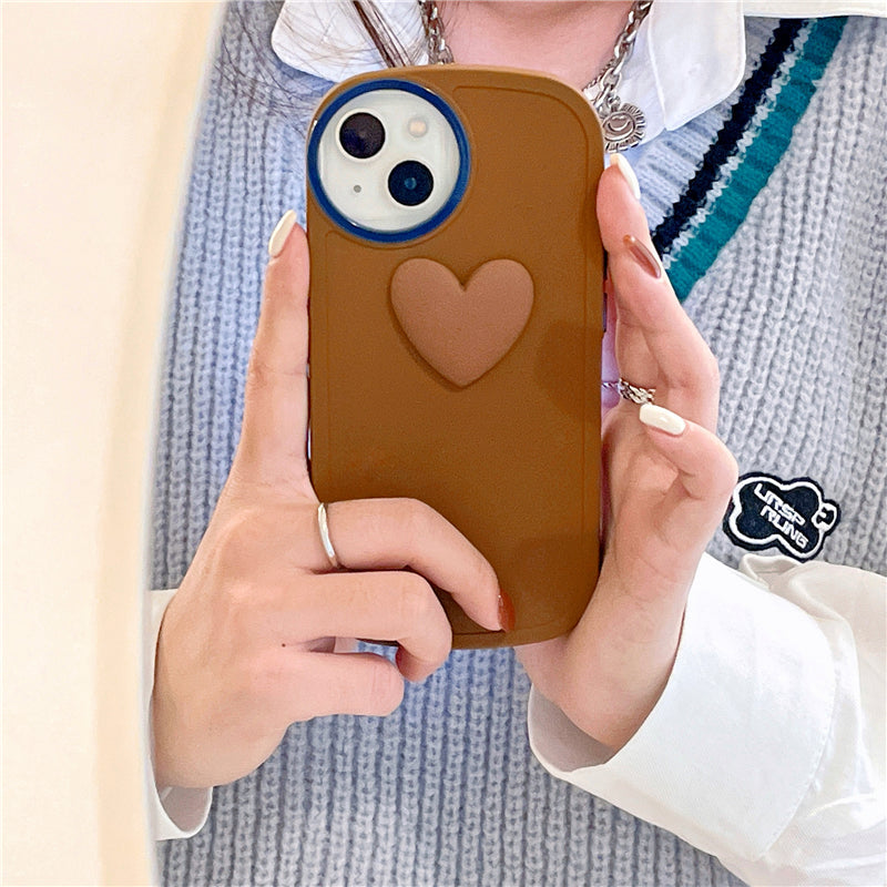 Circle Camera Lens & 3D Heart iPhone Case-Fonally-