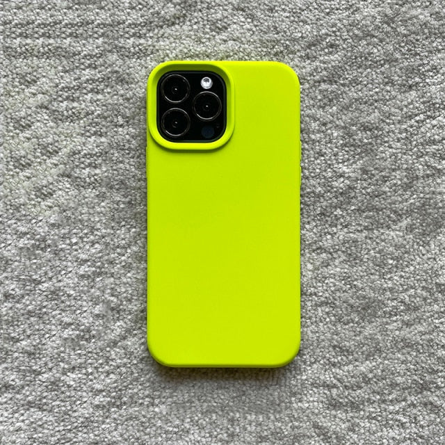 Classic Silicone iPhone Case-Fonally-For iPhone 13 Pro Max-Fluorescent Yellow-