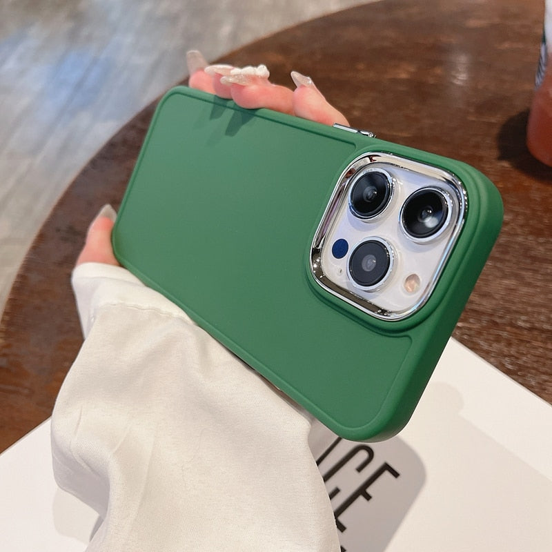 Classic Silicone iPhone Case with Plated Camera Lens-Fonally-For iPhone 11 Pro-Green-