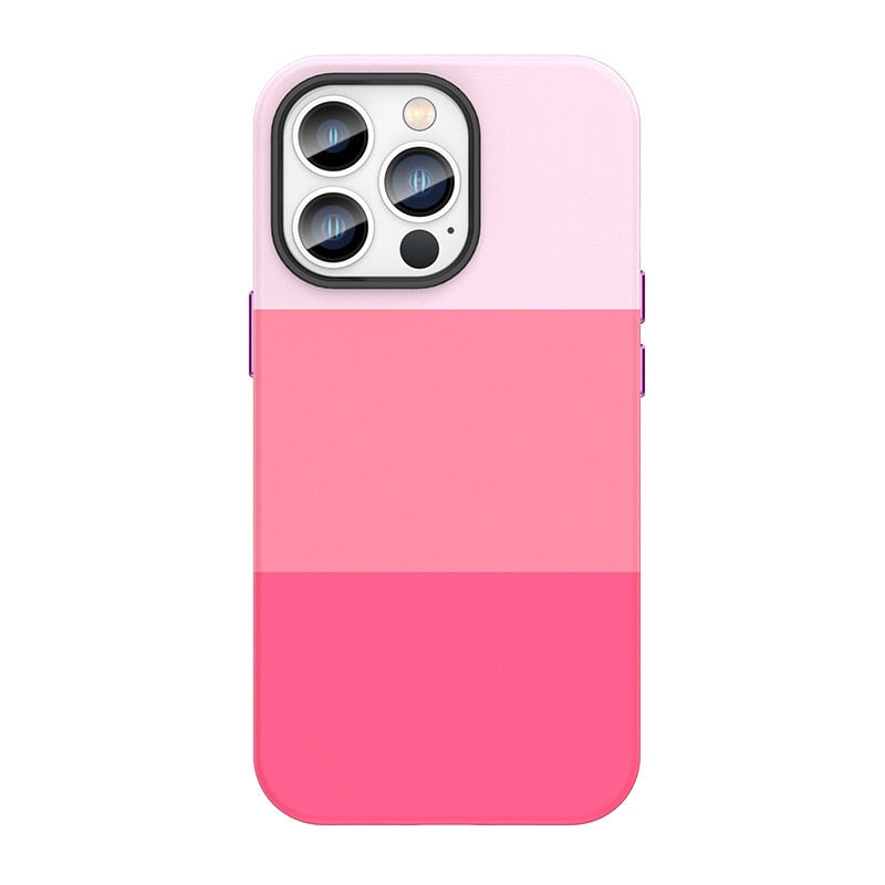 Contrasting Multicolor iPhone Case-Fonally-For iPhone 11-Pink-