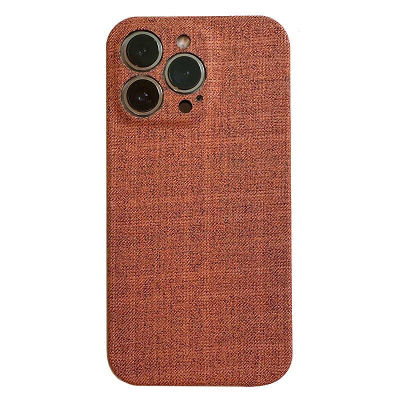 Cotton Fabric iPhone Case-Fonally-For iPhone 11-Orange-