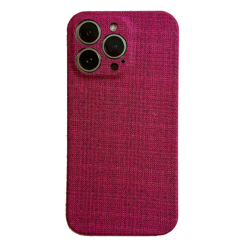 Cotton Fabric iPhone Case-Fonally-For iPhone 11-Red-