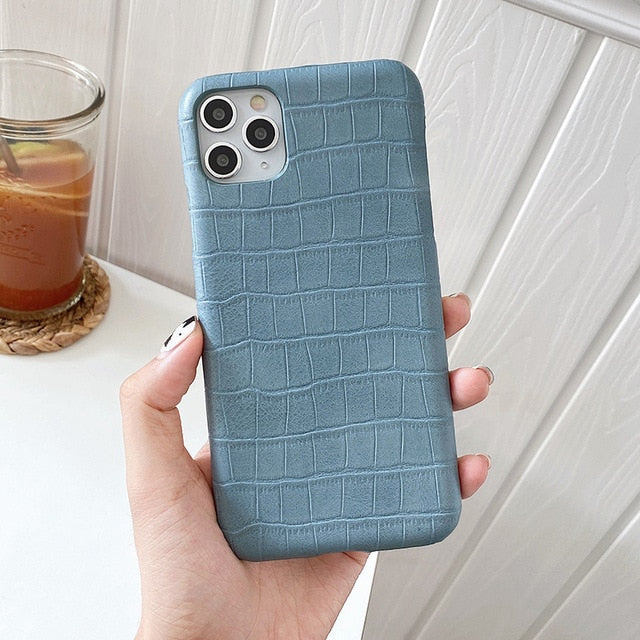 Crocodile iPhone Case-Fonally-For iPhone 12 Pro Max-Blue-