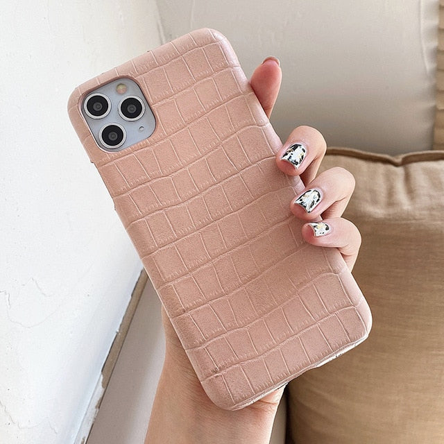 Crocodile iPhone Case-Fonally-For iPhone 12 Pro Max-Pink-