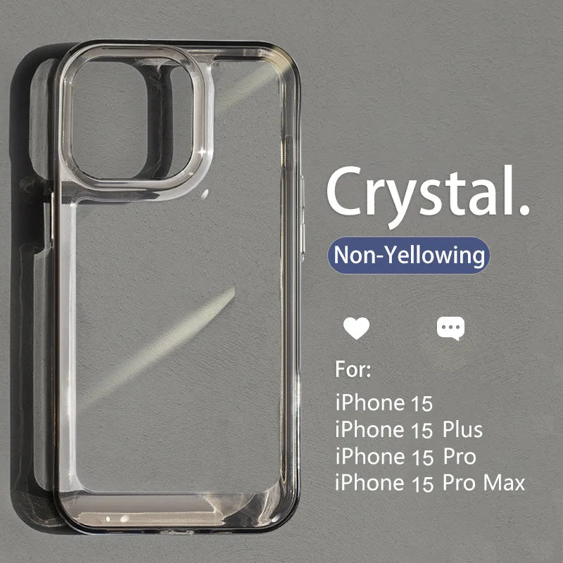 Crystal Clear Non Yellowing Shockproof iPhone Case-Fonally-