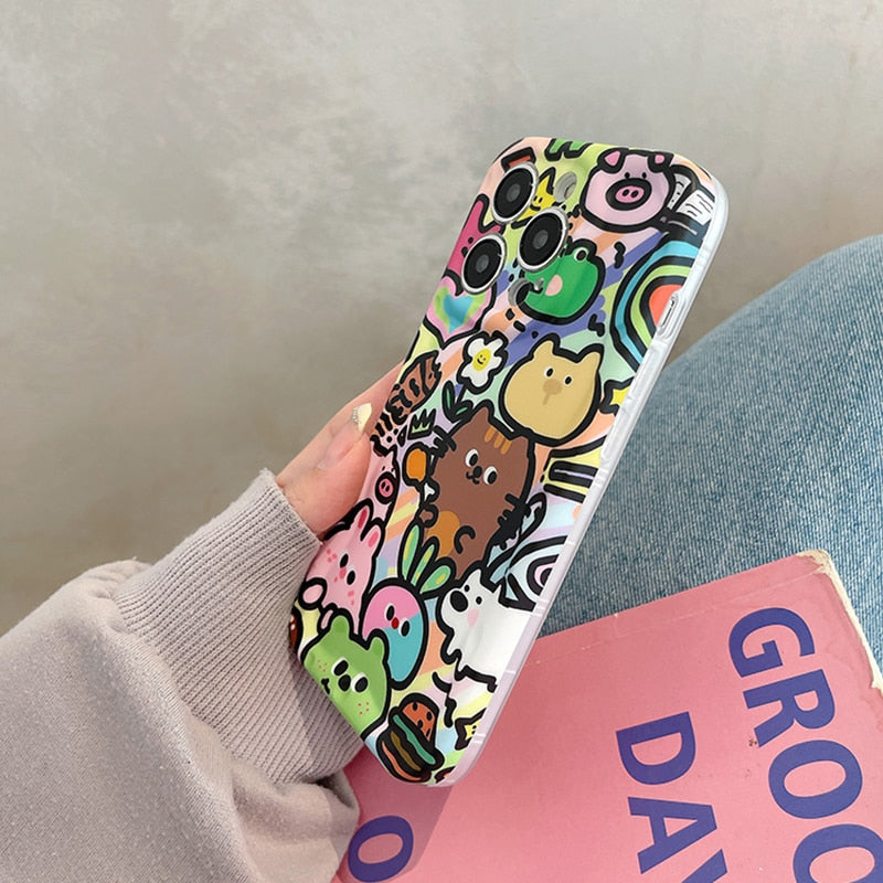 Cute Animal Cartoon iPhone Case-Fonally-