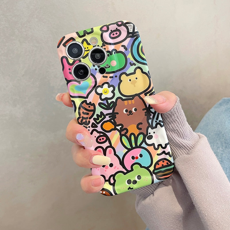 Cute Animal Cartoon iPhone Case-Fonally-