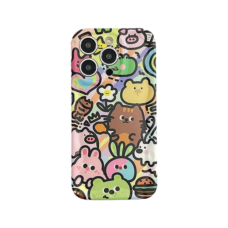 Cute Animal Cartoon iPhone Case-Fonally-For iPhone 12-