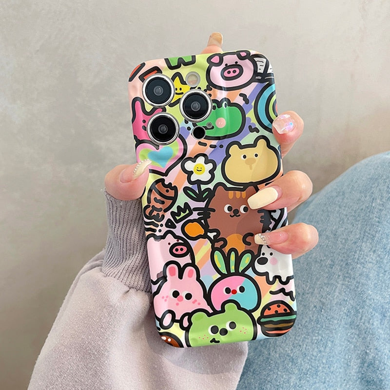 Cute Animal Cartoon iPhone Case-Fonally-