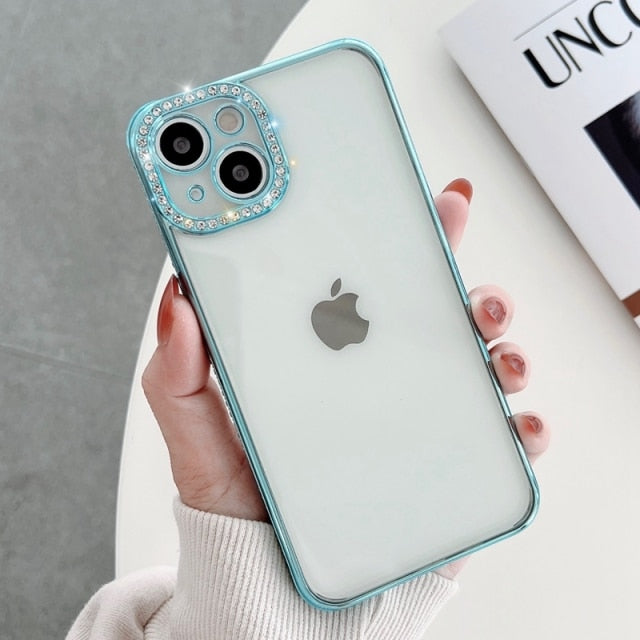Diamond Glitter iPhone Case-Fonally-For iPhone 13 Pro Max-Sky Blue-