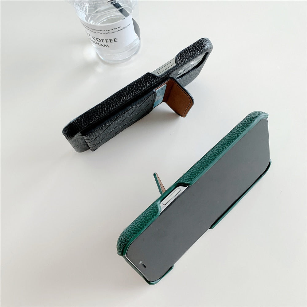 Diamond Pattern Leather Like Wallet iPhone Case-Fonally-