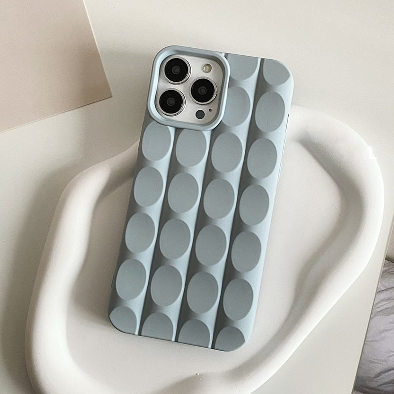 Electroplated Chocolate Curved Block iPhone Case-Fonally-For iPhone 12-Blue-