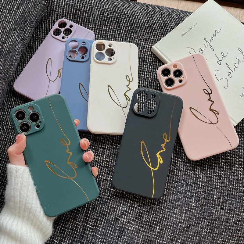 Electroplated Love Silicone iPhone Case-Fonally-