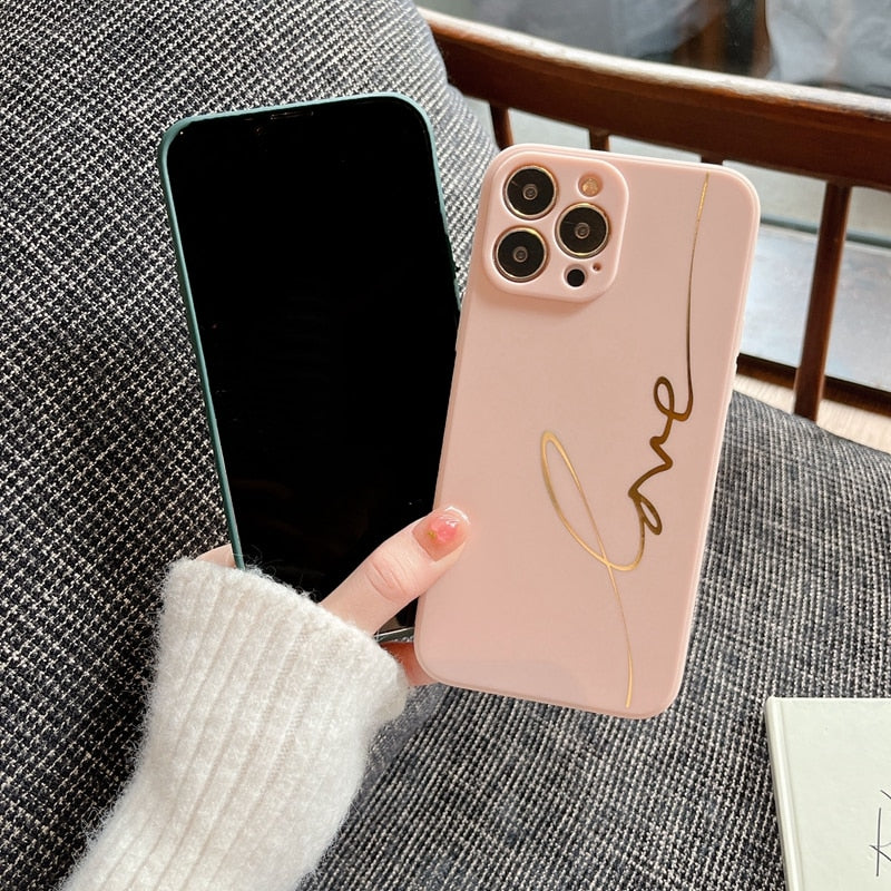 Electroplated Love Silicone iPhone Case-Fonally-