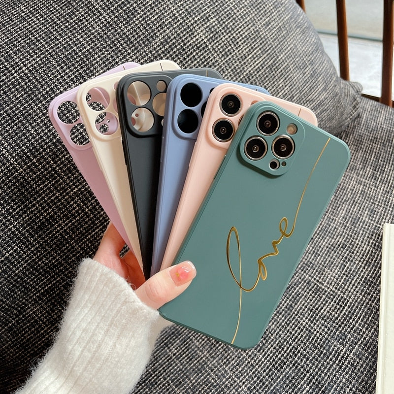 Electroplated Love Silicone iPhone Case-Fonally-