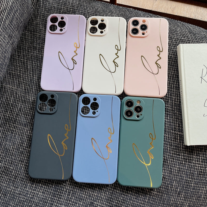 Electroplated Love Silicone iPhone Case-Fonally-