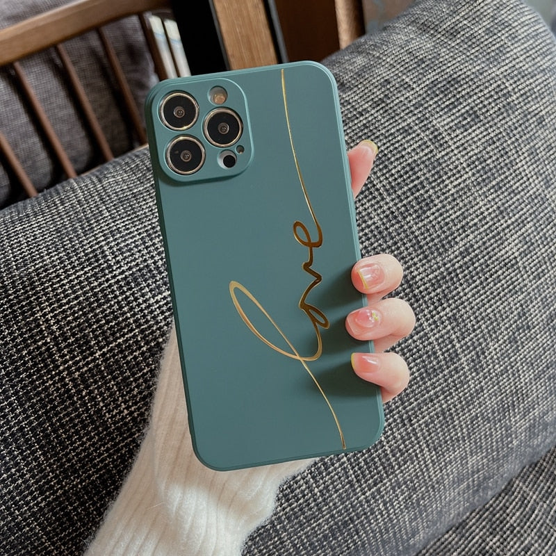 Electroplated Love Silicone iPhone Case-Fonally-For iPhone 7 or 8-Green-