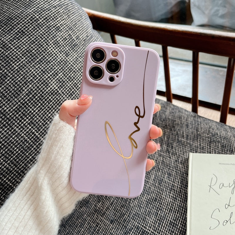Electroplated Love Silicone iPhone Case-Fonally-For iPhone 7 or 8-Purple-