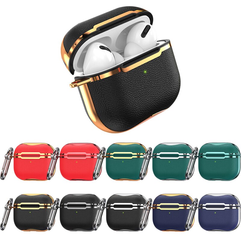 Electroplated PU Leather AirPods Case-Fonally-