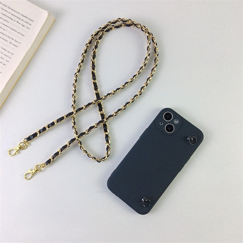 Elegant Crossbody Removable Strap Silicone iPhone case-Fonally-