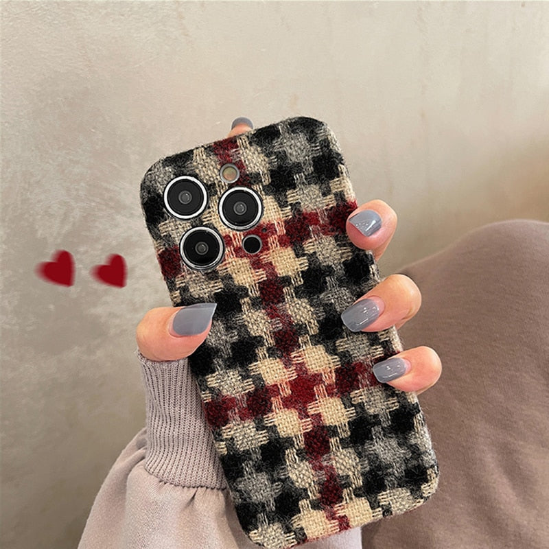 Flanelette Winter Warm iPhone Case-Fonally-