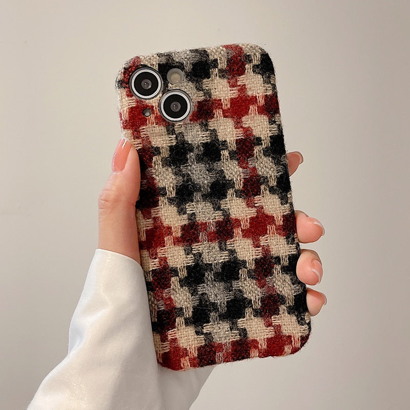 Flanelette Winter Warm iPhone Case-Fonally-