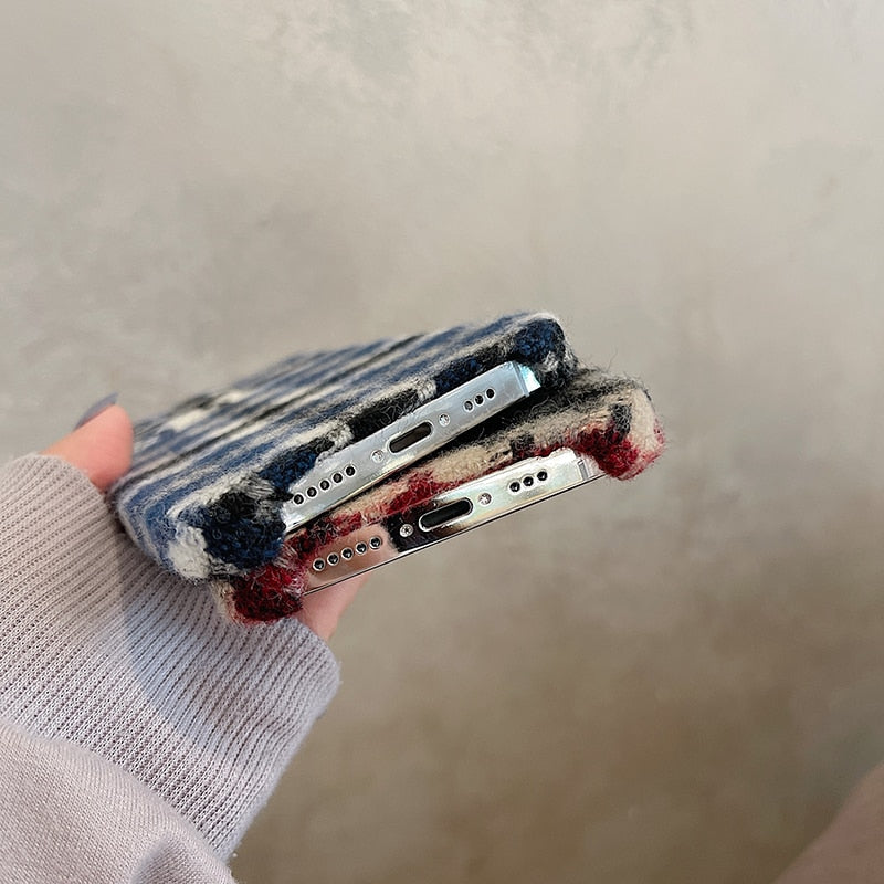 Flanelette Winter Warm iPhone Case-Fonally-