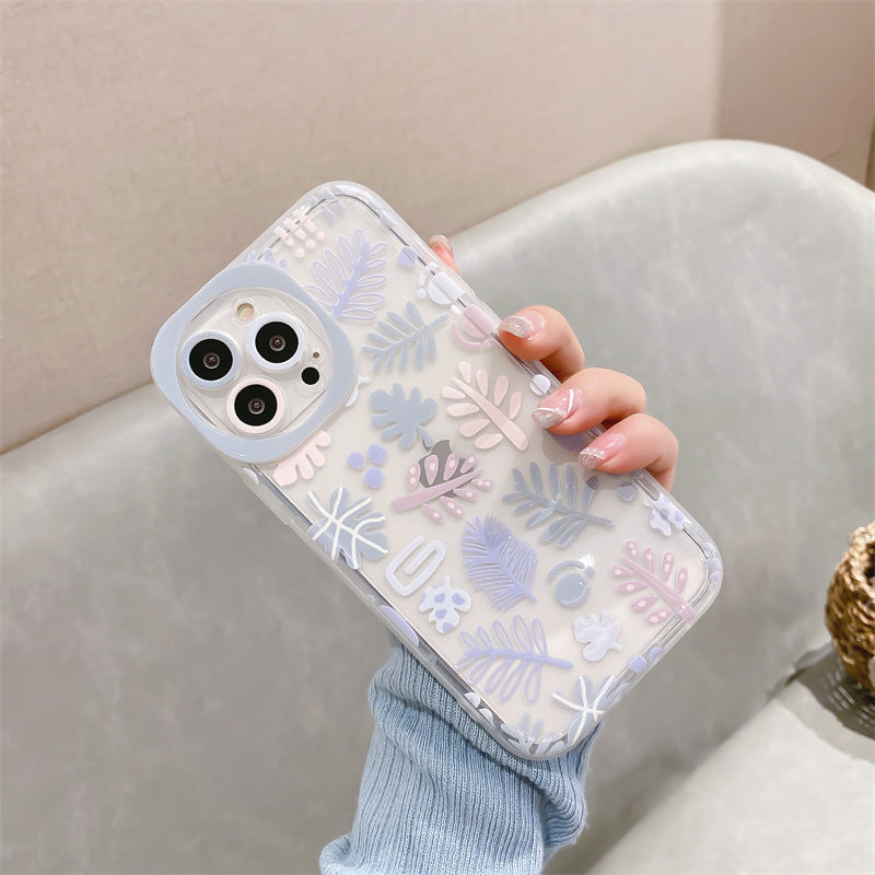 Floral Round Camera Hole iPhone Case-Fonally-