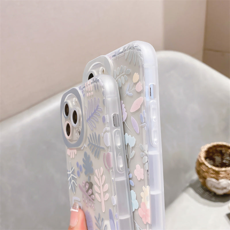 Floral Round Camera Hole iPhone Case-Fonally-