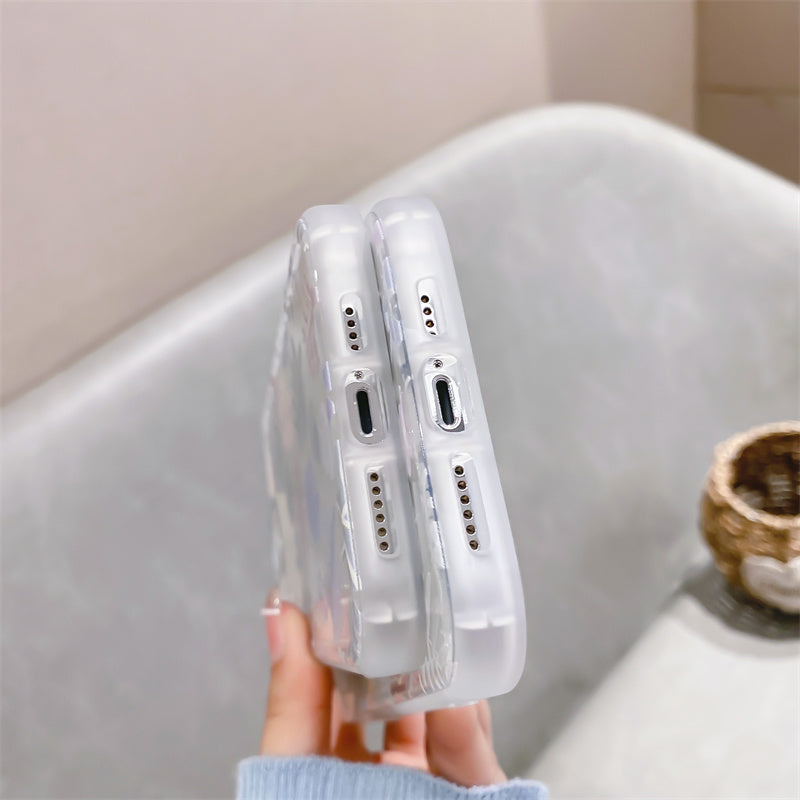 Floral Round Camera Hole iPhone Case-Fonally-