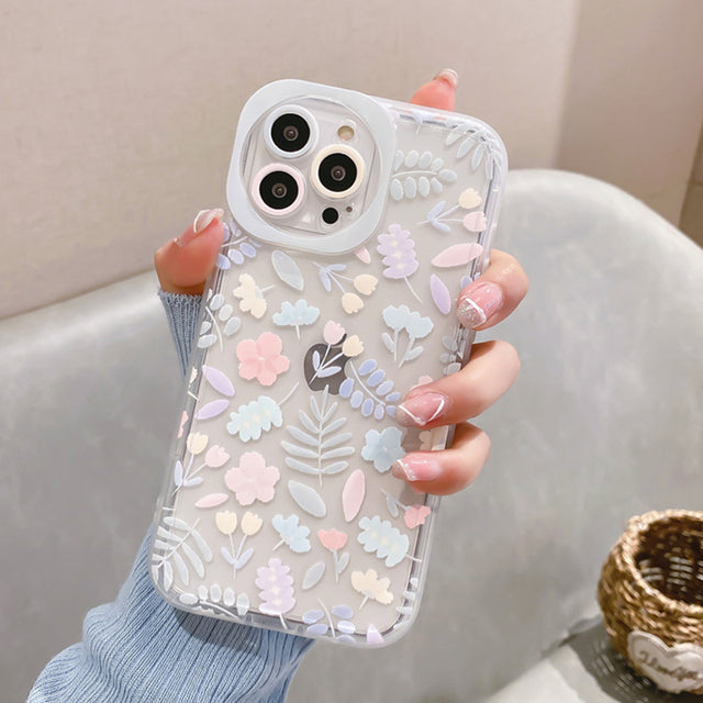 Floral Round Camera Hole iPhone Case-Fonally-For iPhone 13 Pro max-B-
