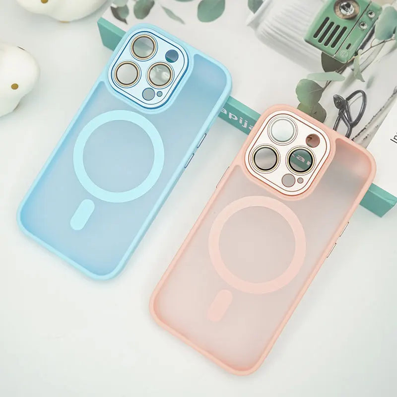Frosted Full Coverage Camera MagSafe iPhone Case-Fonally-
