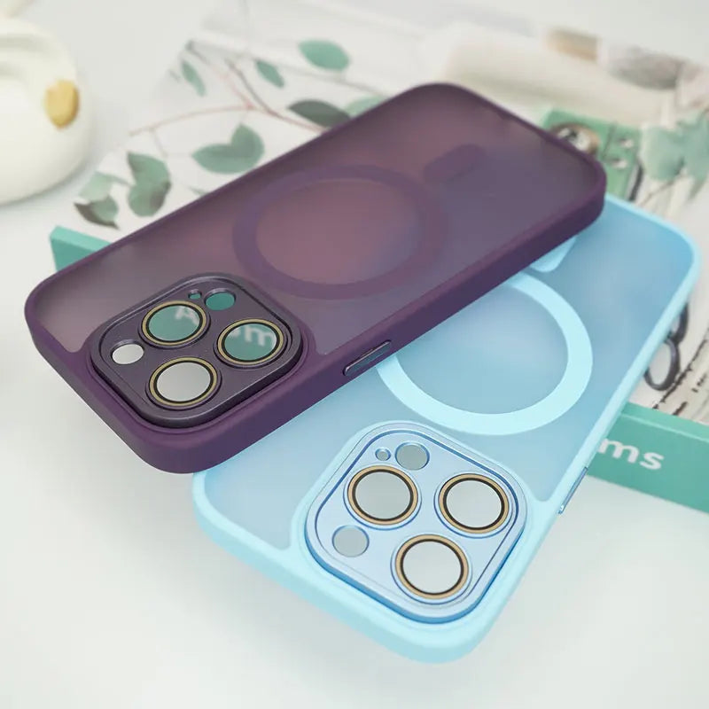 Frosted Full Coverage Camera MagSafe iPhone Case-Fonally-