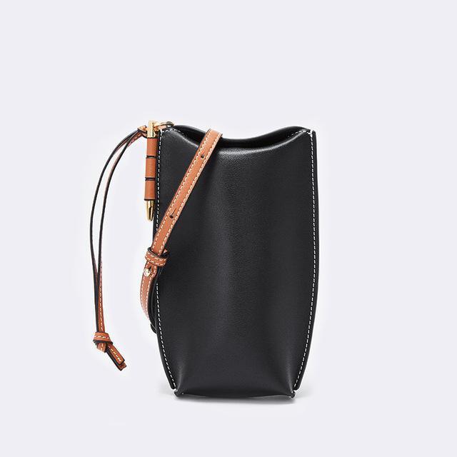 Genuine Leather Phone Bag-Fonally-Black-