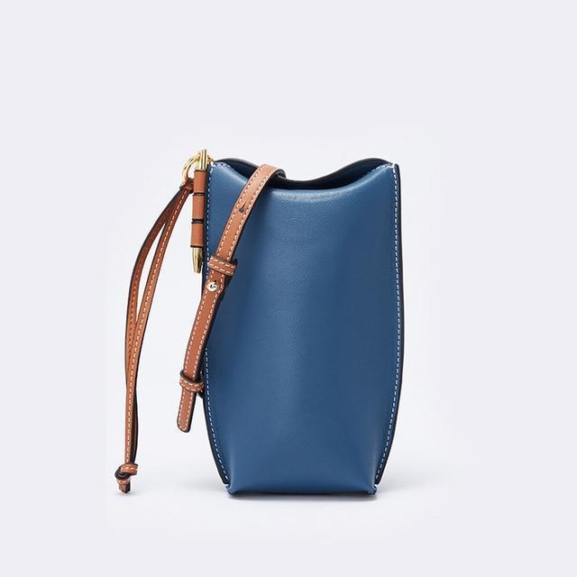 Genuine Leather Phone Bag-Fonally-Blue-