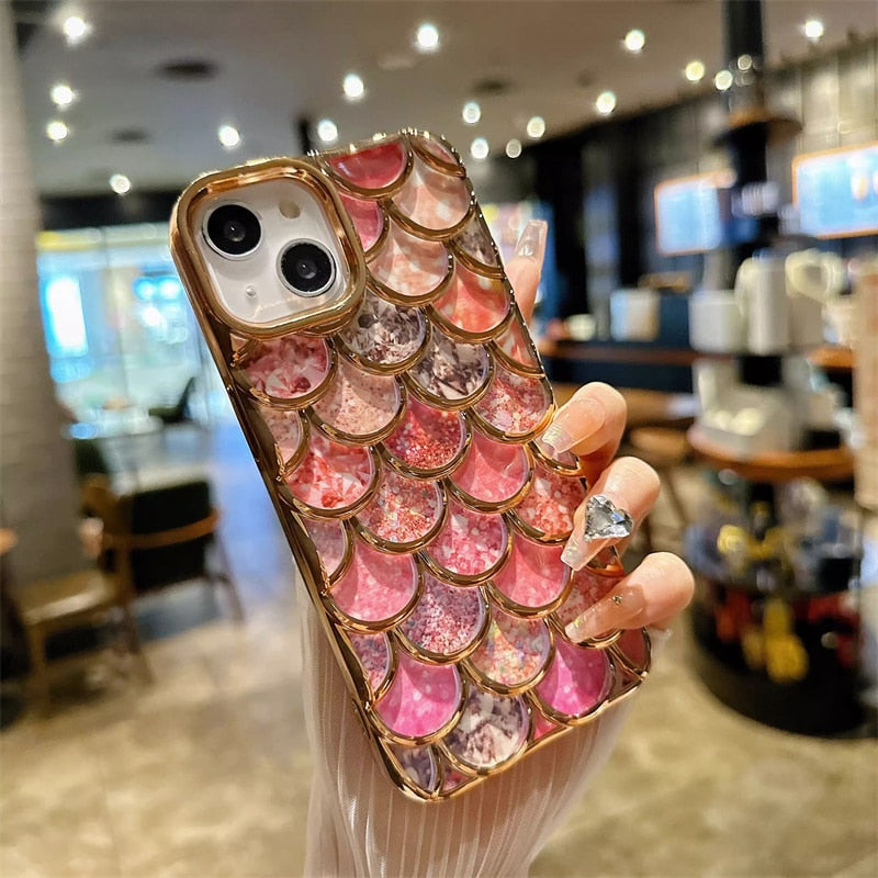 Glitter Mermaid Fish Scale Pattern iPhone Case-Fonally-For iPhone 12 Pro-1-