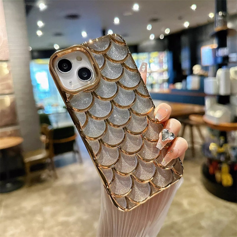 Glitter Mermaid Fish Scale Pattern iPhone Case-Fonally-For iPhone 12 Pro-8-