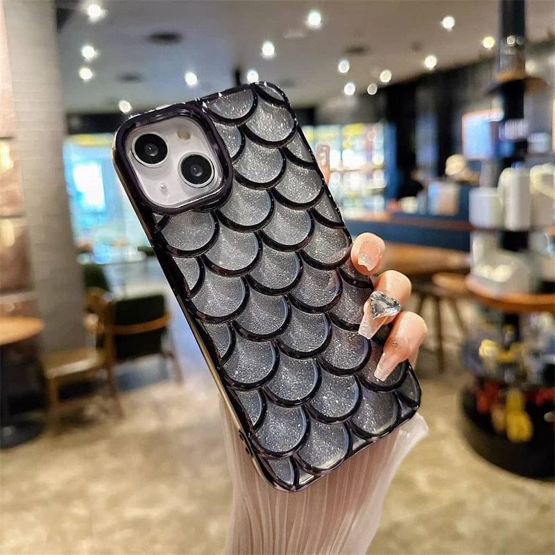 Glitter Mermaid Fish Scale Pattern iPhone Case-Fonally-For iPhone 12 Pro-9-
