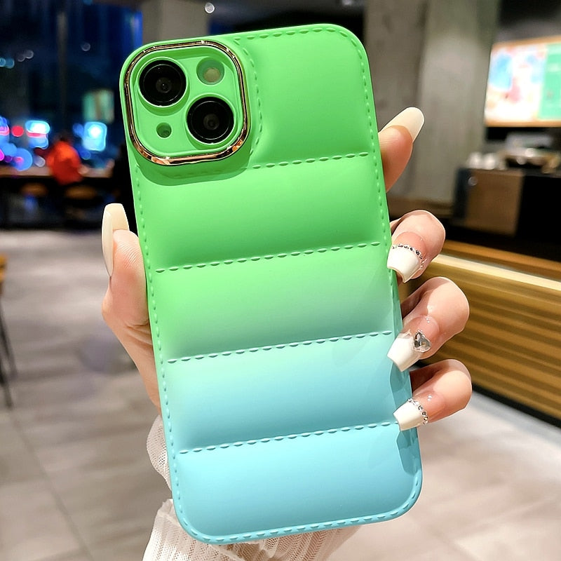 Gradient Down Jacket Patterned iPhone Case-Fonally-