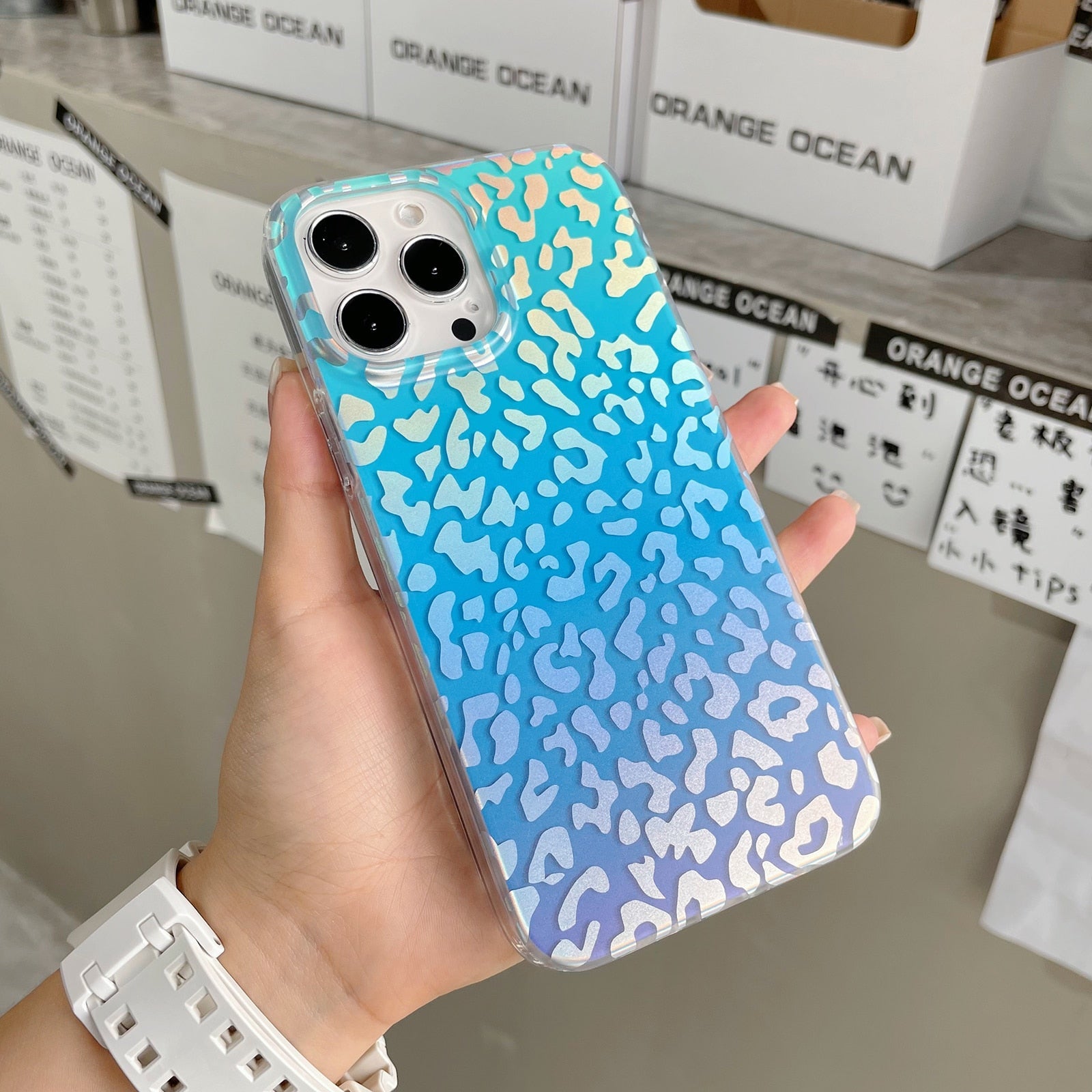 Gradient Rainbow Laser Leopard iPhone Case Gradient Rainbow Laser Leopard iPhone Case
