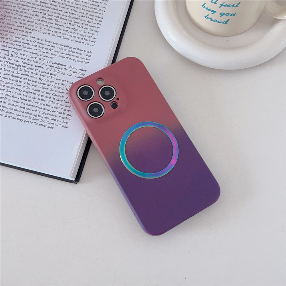 Gradient Rainbow MagSafe iPhone Case-Fonally-