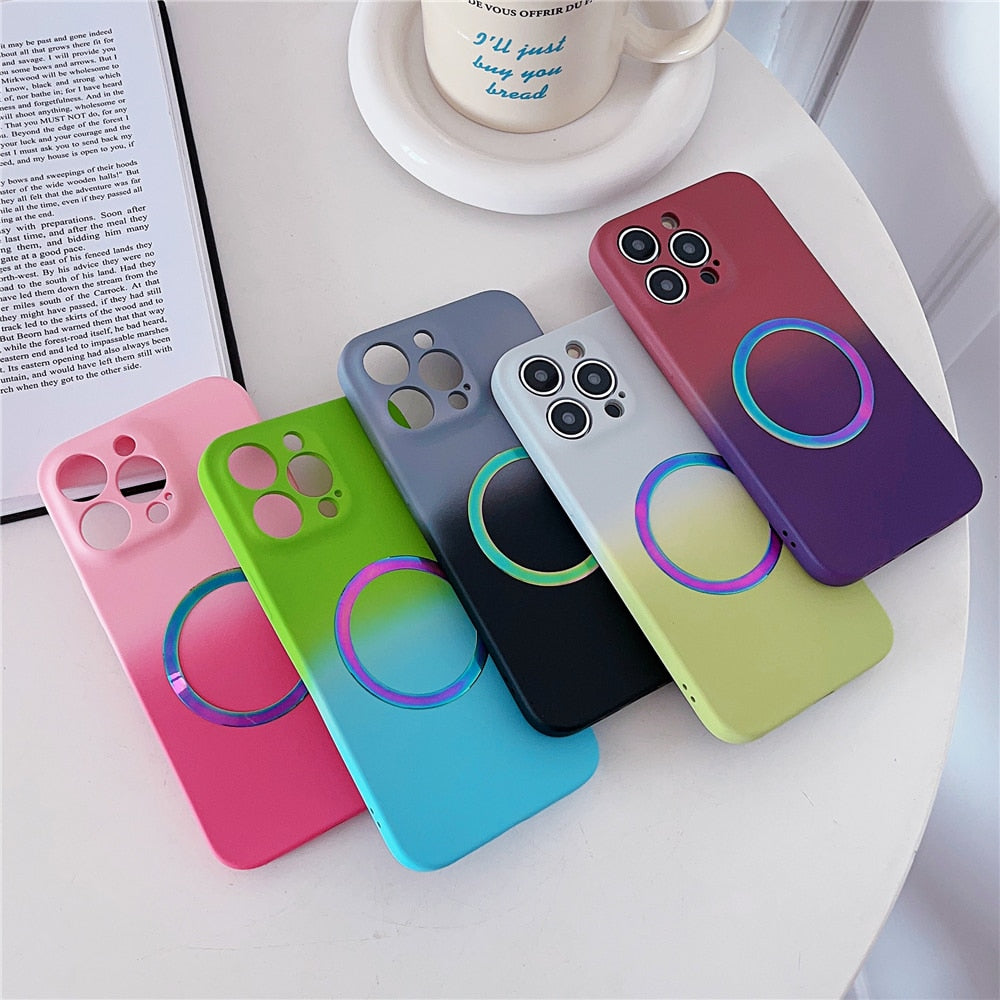 Gradient Rainbow MagSafe iPhone Case-Fonally-