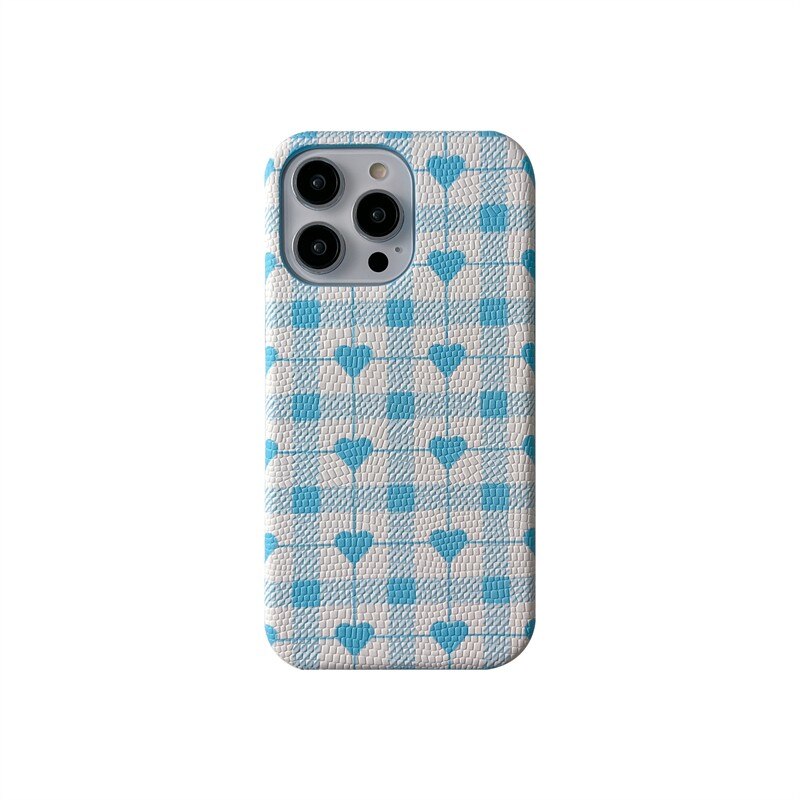 Heart Checkered Pattern iPhone Case-Fonally-