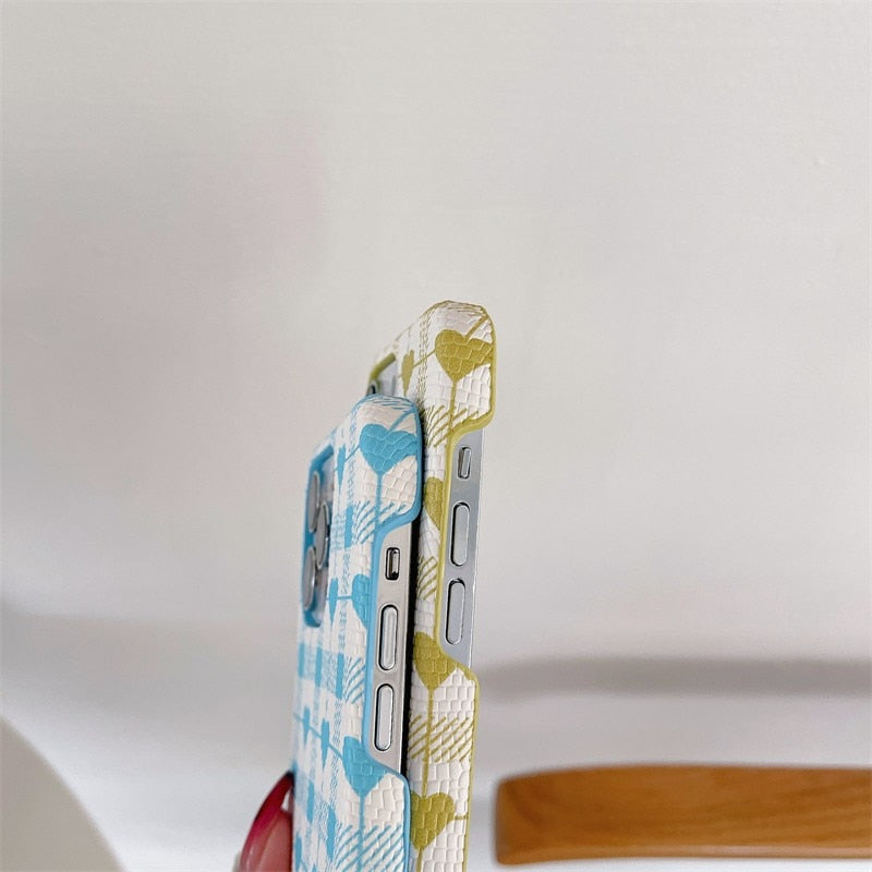 Heart Checkered Pattern iPhone Case-Fonally-