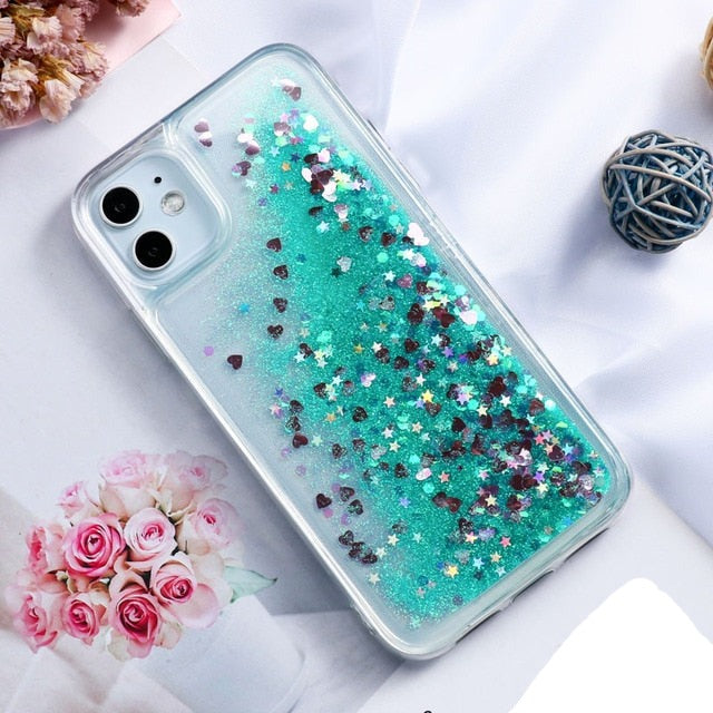Hearts & Glitters iPhone Case-fonallycases-For iPhone 13 Pro Max-Green-